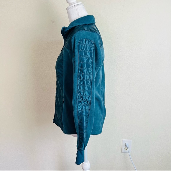 Old Navy Active Teal Blue Puffer Fleece Pocket Zip Up Jacket Coat - Picture 4 of 5